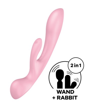 SATISFYER TRIPLE OH VIBRADOR HIBRIDO ROSA