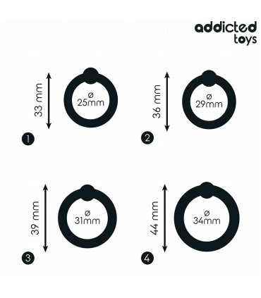 ADDICTED TOYS SET ANILLOS SILICONA DE PRESION