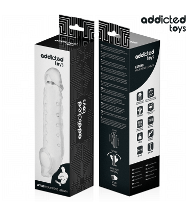 ADDICTED TOYS FUNDAS PARA EL PENE TRANSPARENTE TALLA M 27 CM