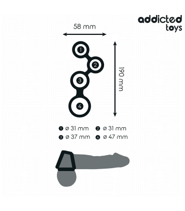 ADDICTED TOYS ANILLO PARA EL PENE CON DIVISORES PARA TESTICULOS