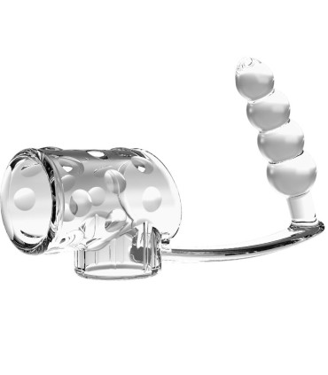 PRETTY LOVE FUNDA PARA PENE CON PLUG ANAL TRANSPARENTE