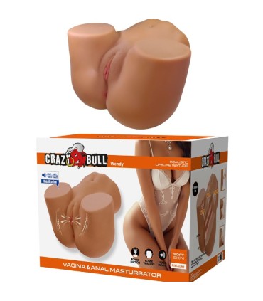 CRAZY BULL WENDY TRASERO FEMENINO REALISTA VIBRADOR SUCCIONADOR CON SONIDO 11 KG