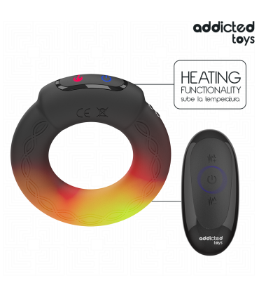ADDICTED TOYS ANILLO PENE VIBRADOR EFECTO CALOR CONTROL REMOTO
