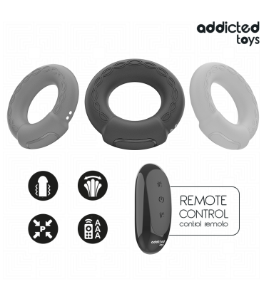 ADDICTED TOYS ANILLO PENE VIBRADOR EFECTO CALOR CONTROL REMOTO