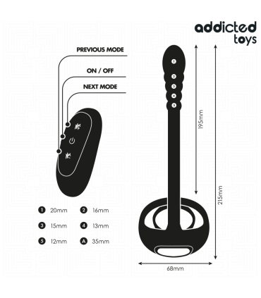 ADDICTED TOYS ANILLO PENE VIBRADOR PUNTOP CONTROL REMOTO