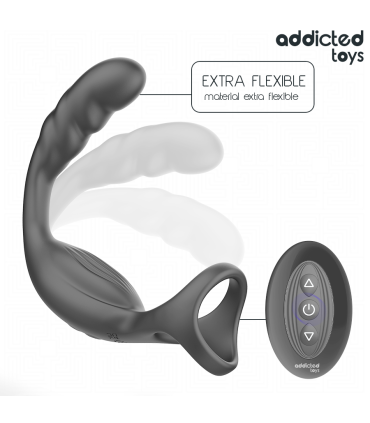 ADDICTED TOYS ANILLO DOBLE VIBRADOR PROSTATICO CONTROL REMOTO