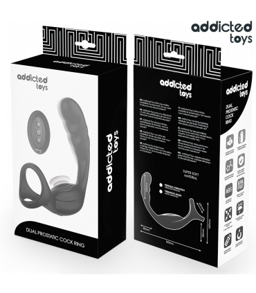 ADDICTED TOYS ANILLO DOBLE VIBRADOR PROSTATICO CONTROL REMOTO