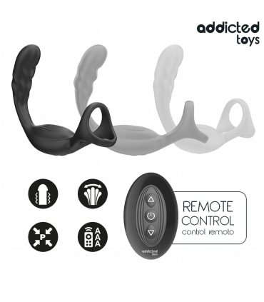ADDICTED TOYS ANILLO DOBLE VIBRADOR PROSTATICO CONTROL REMOTO