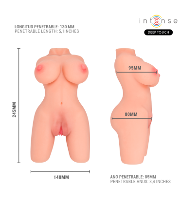 INTENSE DEEP TOUCH JESSE TORSO MASTURBADOR MULTIPOSICION DOBLE VAGINA ANO