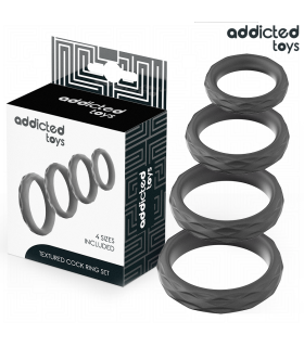 ADDICTED TOYS SET ANILLOS PENE TEXTURIZADOS 4 TAMANOS