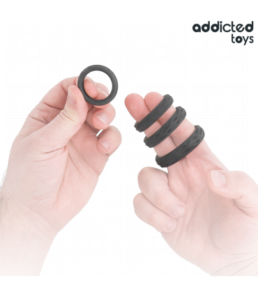 ADDICTED TOYS SET ANILLOS PENE TEXTURIZADOS 4 TAMANOS