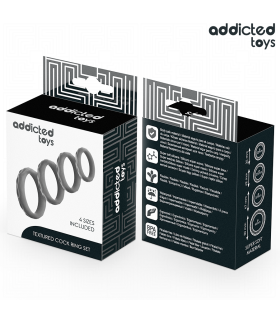 ADDICTED TOYS SET ANILLOS PENE TEXTURIZADOS 4 TAMANOS
