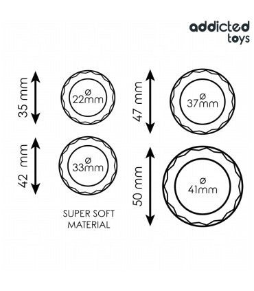 ADDICTED TOYS SET ANILLOS PENE TEXTURIZADOS 4 TAMANOS