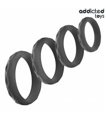 ADDICTED TOYS SET ANILLOS PENE TEXTURIZADOS 4 TAMANOS