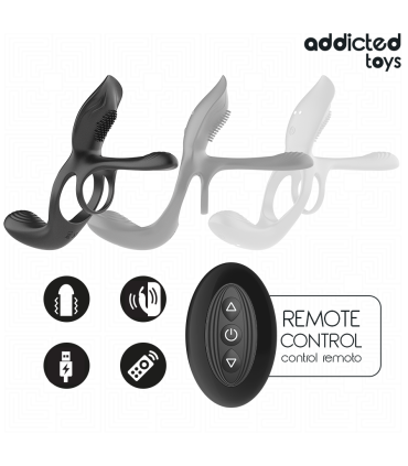 ADDICTED TOYS ANILLO DOBLE PARA EL PENE CON ESTIMULADOR DE CLITORIS