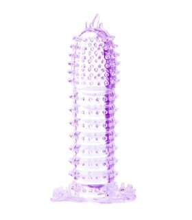 BAILE FUNDA PARA PENE CON PUNTOS ESTIMULANTES MORADO 14 CM