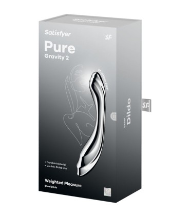 SATISFYER PURE GRAVITY 2 DILDO ACERO INOXIDABLE DOBLE USO