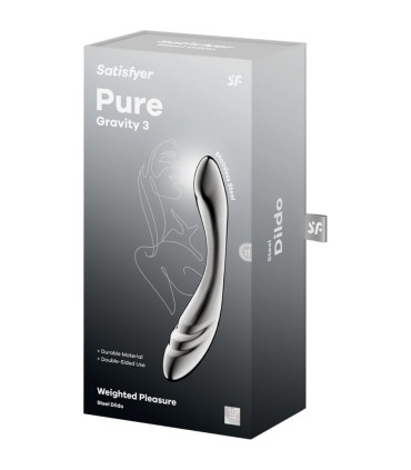 SATISFYER PURE GRAVITY 3 DILDO ACERO INOXIDABLE DOBLE USO