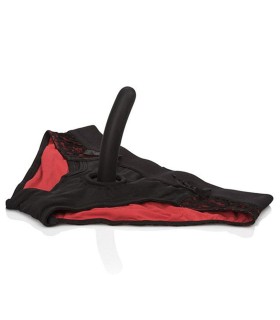 CALEXOTICS SCANDAL SET DE BRAGUITAS ROJAS CON DILDO TALLA L XL