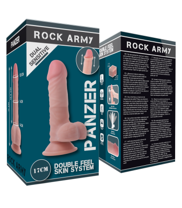 ROCKARMY DUAL DENSITY PANZER DILDO REALISTA 17 CM O 446 CM