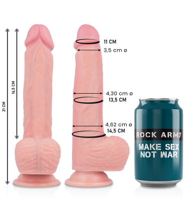 ROCKARMY SPITFIRE DILDO REALISTICO LIQUID SILICONE 21 CM O 462 CM