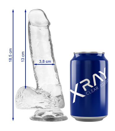 X RAY CLEAR DILDO REALISTA TRANSPARENTE 185 CM O 38 CM