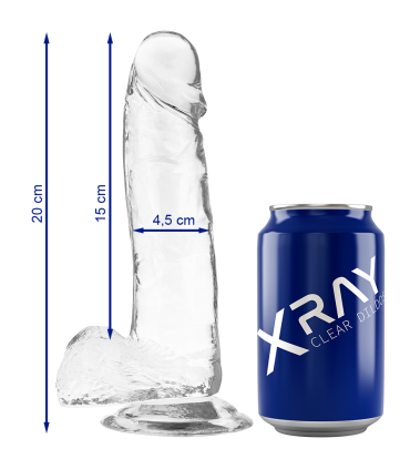X RAY CLEAR DILDO REALISTA TRANSPARENTE 20 CM O 45 CM