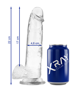 X RAY CLEAR DILDO REALISTA TRANSPARENTE 22 CM O 46 CM