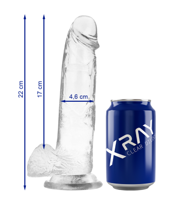 X RAY CLEAR DILDO REALISTA TRANSPARENTE 22 CM O 46 CM