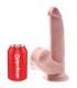 KING COCK PLUS 3D DILDO SWINGING BALLS 245 CM NATURAL