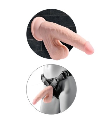 KING COCK PLUS 3D DILDO SWINGING BALLS 245 CM NATURAL