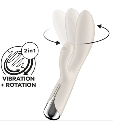 SATISFYER SPINNING RABBIT 1 ESTIMULACION CLITORIS Y PUNTO G BEIGE