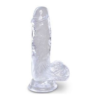 KING COCK CLEAR PENE REALISTICO CON TESTICULOS 101 CM TRANSPARENTE