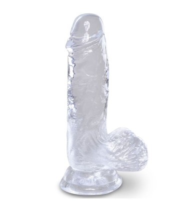 KING COCK CLEAR PENE REALISTICO CON TESTICULOS 101 CM TRANSPARENTE