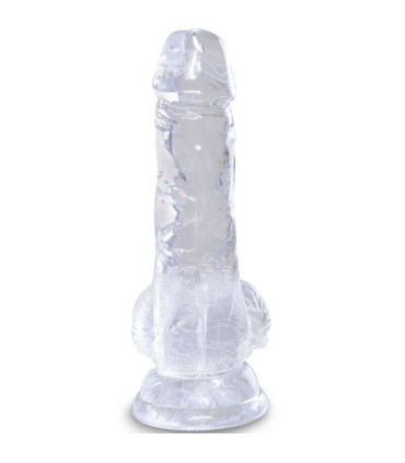 KING COCK CLEAR PENE REALISTICO CON TESTICULOS 101 CM TRANSPARENTE