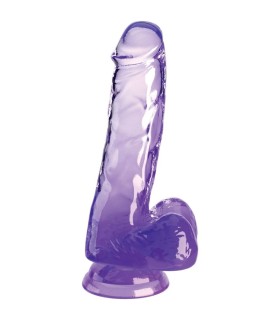 KING COCK CLEAR PENE REALISTICO CON TESTICULOS 135 CM MORADO