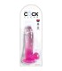 KING COCK CLEAR PENE REALISTICO CON TESTICULOS 152 CM ROSA