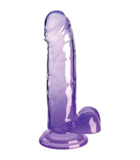 KING COCK CLEAR PENE REALISTICO CON TESTICULOS 152 CM MORADO