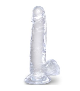 KING COCK CLEAR PENE REALISTICO CON TESTICULOS 152 CM TRANSPARENTE
