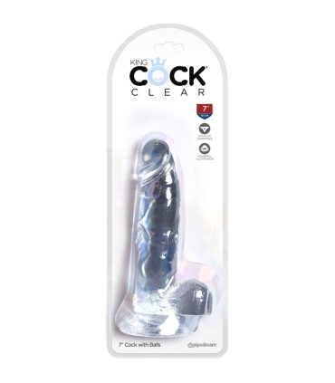KING COCK CLEAR PENE REALISTICO CON TESTICULOS 152 CM TRANSPARENTE