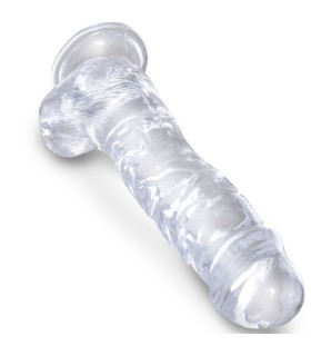 KING COCK CLEAR PENE REALISTICO CON TESTICULOS 165 CM TRANSPARENTE