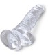 KING COCK CLEAR PENE REALISTICO CON TESTICULOS 165 CM TRANSPARENTE