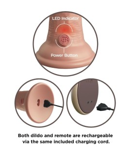 KING COCK ELITE DILDO REALISTICO VIBRADOR SILICONA CONTROL REMOTO 23 CM