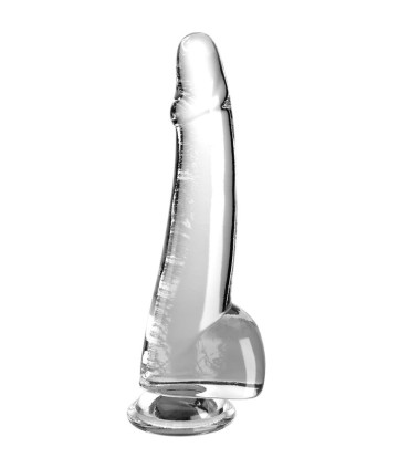KING COCK CLEAR DILDO CON TESTICULOS 19 CM TRANSPARENTE