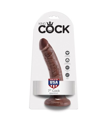 KING COCK 7 PENE COLOR CHOCOLATE 178 CM