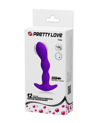 PRETTY LOVE MASAJEADOR ANAL 12 MODOS VIBRACION LILA