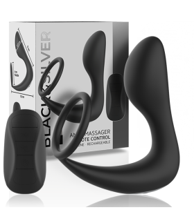 BLACKSILVER MASAJEADOR ANAL CONTROL REMOTO SILICONA RECARGABLE NEGRO