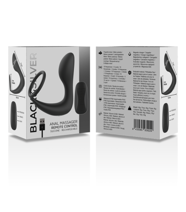 BLACKSILVER MASAJEADOR ANAL CONTROL REMOTO SILICONA RECARGABLE NEGRO