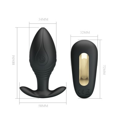 PRETTY LOVE REGINA PLUG ANAL VIBRADOR RECARGABLE NEGRO