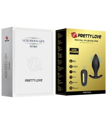 PRETTY LOVE REGINA PLUG ANAL VIBRADOR RECARGABLE NEGRO